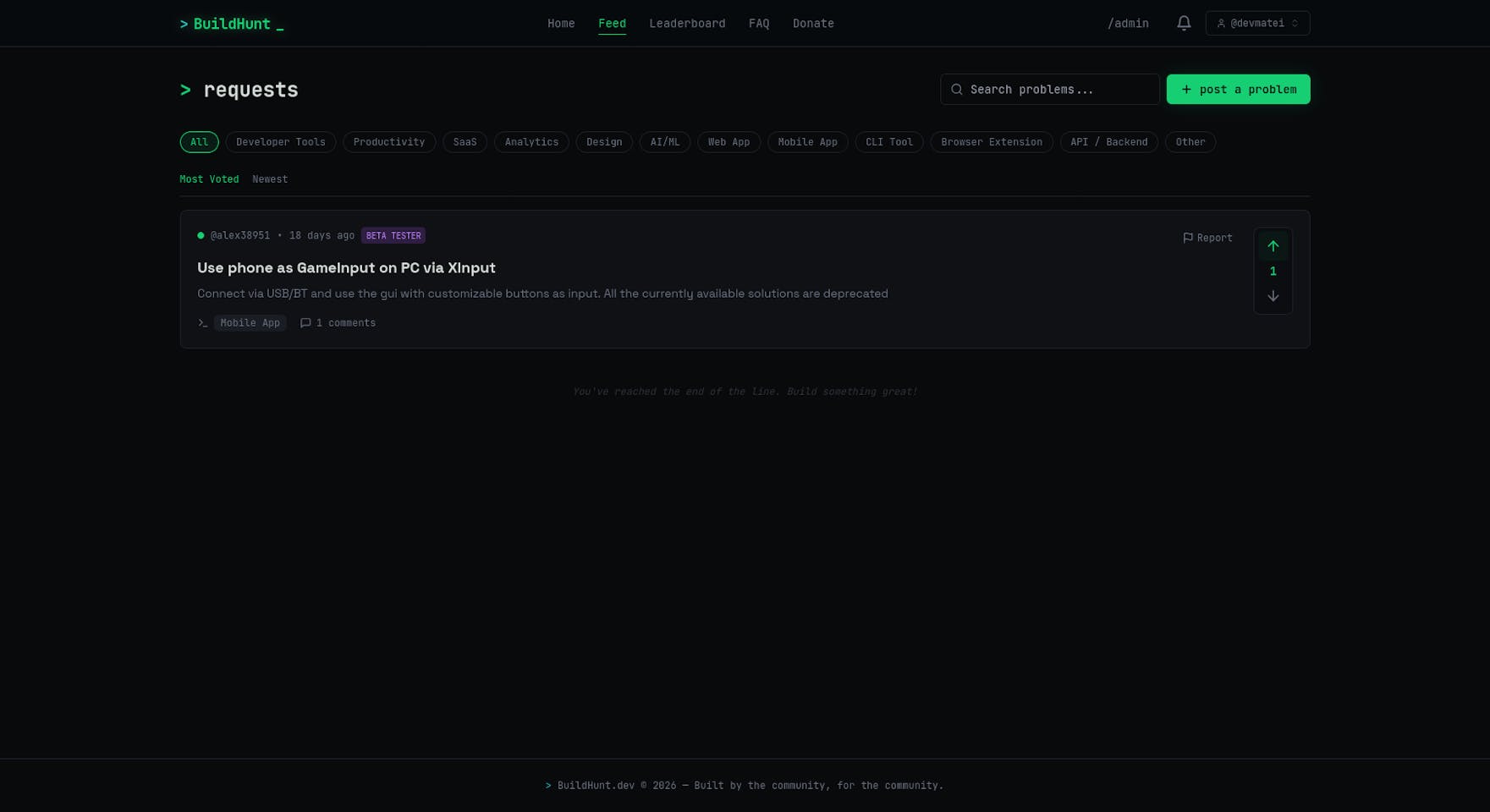 BuildHunt.dev — 2 of 3