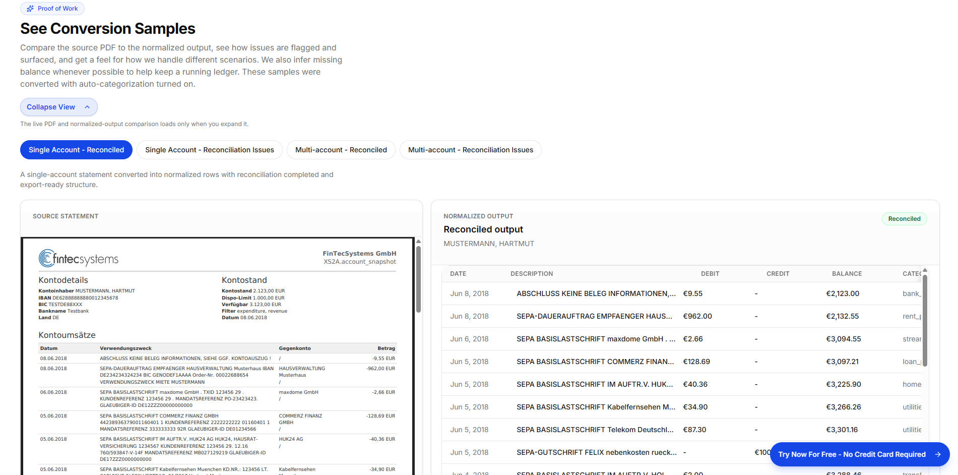 Smart Bank Statement Converter — 2 of 7